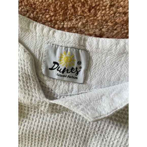 Dunes White Cold Shoulder Maxi Dress Peach Flower Appliqué Lined Size M - Picture 2 of 8